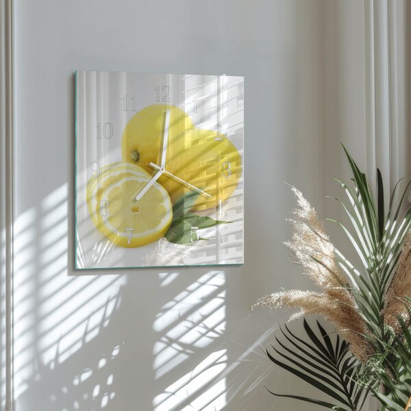 Skleněné hodiny Citrony zskb-30x30-00090188