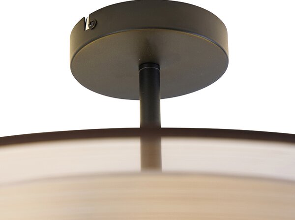 Moderní stropní lampa hnědá a bílá 50 cm 3-světlo - Drum Duo