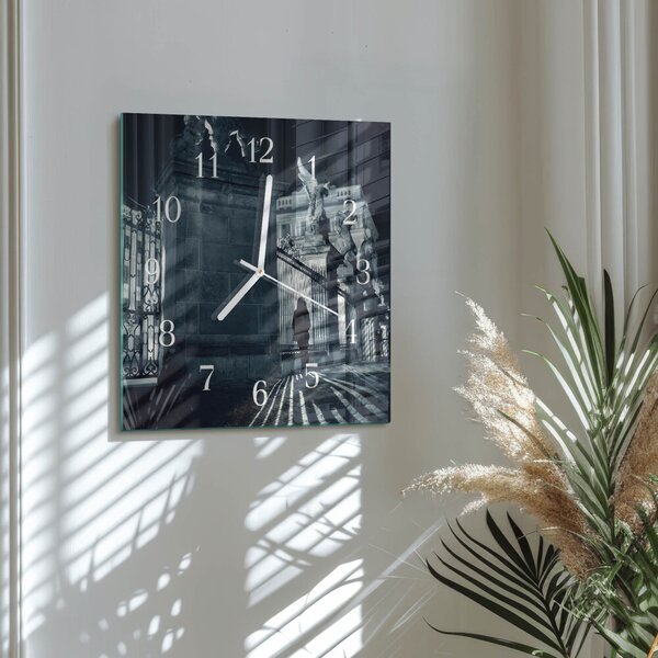 Skleněné hodiny Hradčany zskb-30x30-00086027
