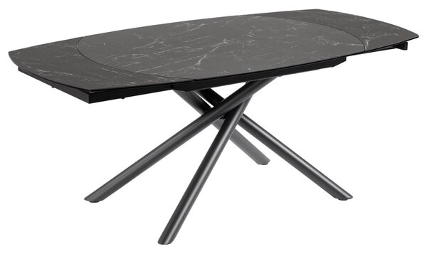 Černý mramorový rozkládací jídelní stůl Kave Home Yodalia 130/190 x 100 cm