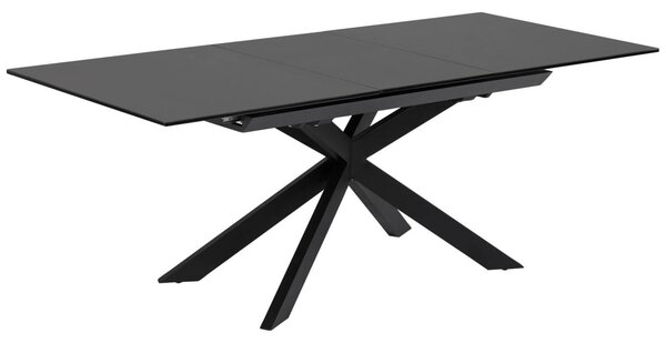 Černý skleněný rozkládací jídelní stůl Kave Home Atminda 160/210 x 90 cm