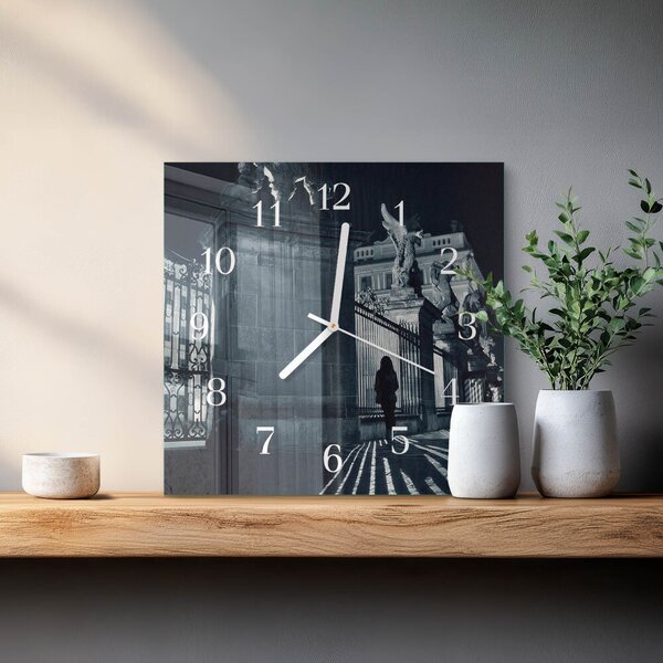 Skleněné hodiny Hradčany zskb-30x30-00086027