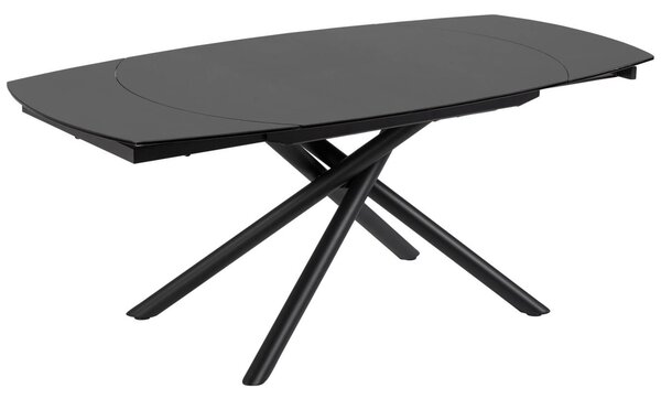 Černý skleněný rozkládací jídelní stůl Kave Home Yodalia 130/190 x 100 cm