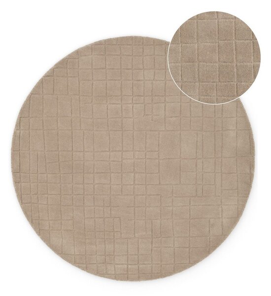 Hnědý vlněný kulatý koberec ø 160 cm Kenso – Villeroy&Boch