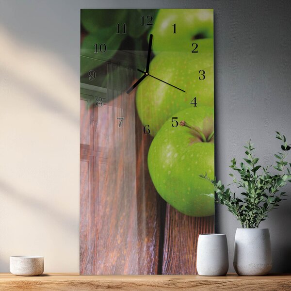 Skleněné hodiny vertikální Jablečný stůl zsppc-30x60-00177169