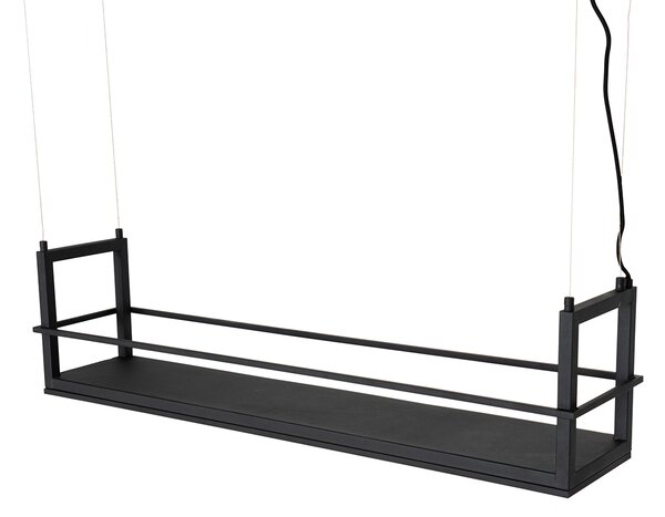 Závěsné svítidlo černé s policí vč. LED 3-stupňově stmívatelné - Cage Rack