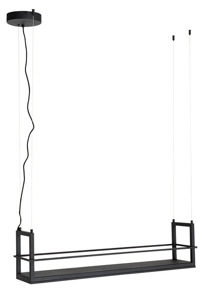 Závěsné svítidlo černé s policí vč. LED 3-stupňově stmívatelné - Cage Rack