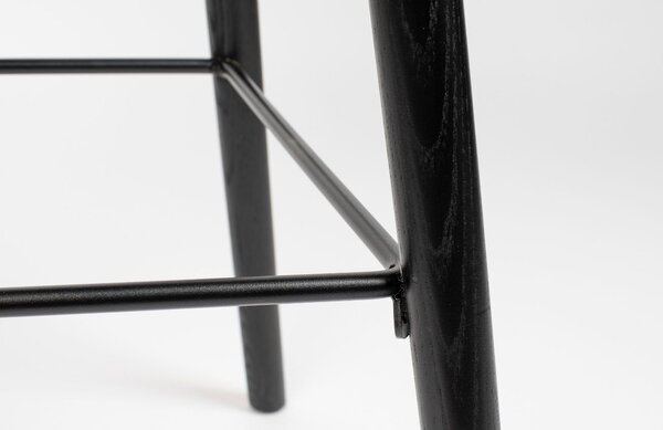 Černá plastová barová židle ZUIVER ALBERT KUIP ALL BLACK 66 cm