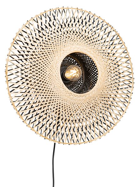 Chytrá nástěnná lampa bambus 50 cm se zástrčkou vč. Wifi A60 - Rina