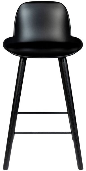 Černá plastová barová židle ZUIVER ALBERT KUIP ALL BLACK 66 cm