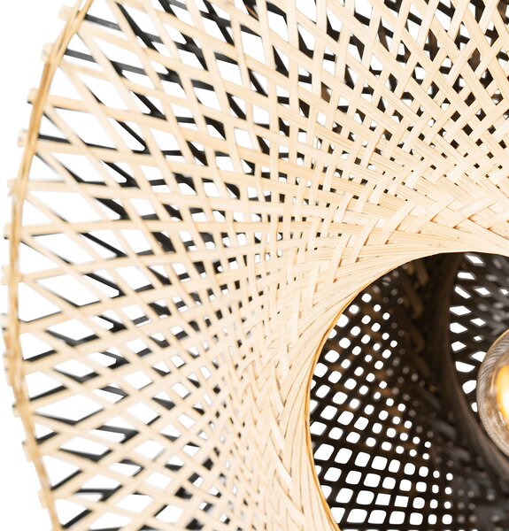 Chytrá nástěnná lampa bambus 50 cm se zástrčkou vč. Wifi A60 - Rina