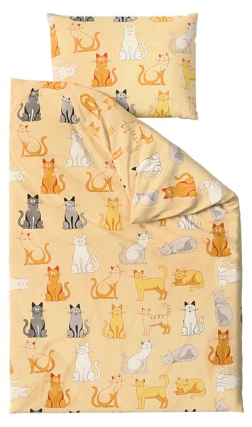 Bavlněné povlečení CHROMA CATS krémové Rozměr povlečení: 70 x 90 cm | 140 x 200 cm