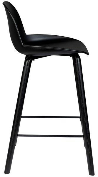 Černá plastová barová židle ZUIVER ALBERT KUIP ALL BLACK 66 cm