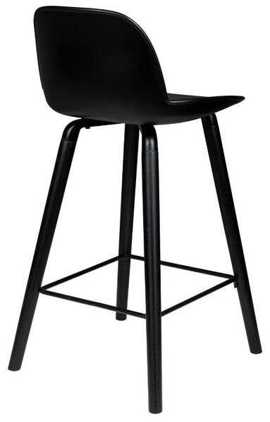 Černá plastová barová židle ZUIVER ALBERT KUIP ALL BLACK 66 cm