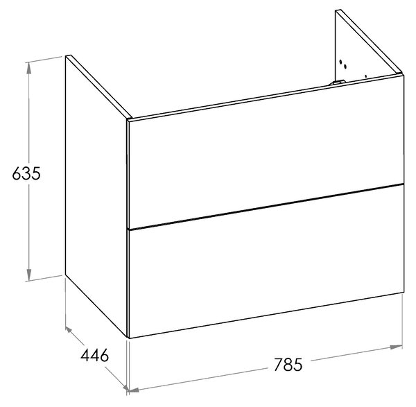 Roca Ella skříňka 78.5x44.6x63.5 cm pod umyvadlo závěsná zelená A857770534