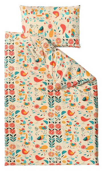 Krepové povlečení RETRO BIRD barevné Rozměr povlečení: 70 x 90 cm | 140 x 200 cm