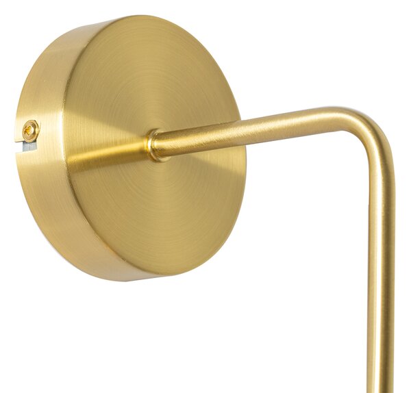 Nástěnná lampa v art deco stylu zlatá se sklem - Laura