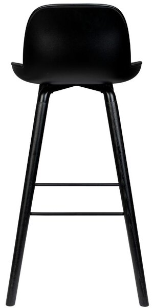 -25 % Dny MOMENTI– Černá plastová barová židle ZUIVER ALBERT KUIP ALL BLACK 76 cm