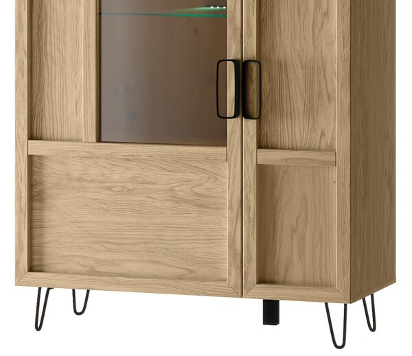 Szynaka Vitrína Limbo 15 95 cm z masivu s LED osvětlením dub Artisan