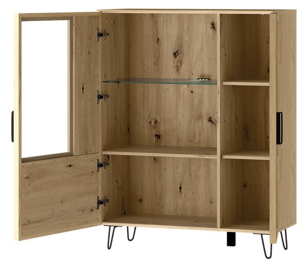 Szynaka Vitrína Limbo 15 95 cm z masivu s LED osvětlením dub Artisan