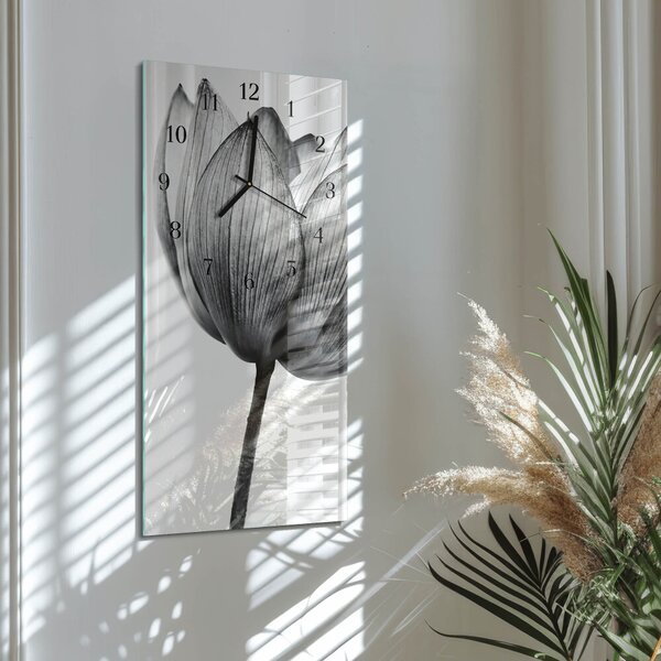 Skleněné hodiny vertikální Tulipán zsppc-30x60-00170758