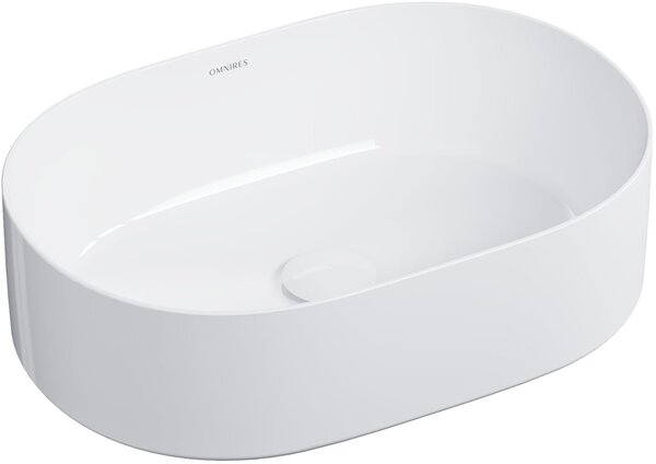 Omnires Mesa umyvadlo 46x31 cm oválné na pult bílá lesk MESA460BP