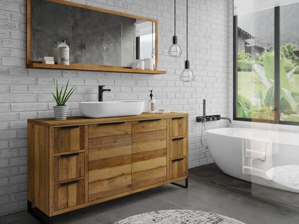 Sob nabytek | Koupelnový set široká komoda a zrcadlo Victoria recyklovaná borovice F0A00000822W