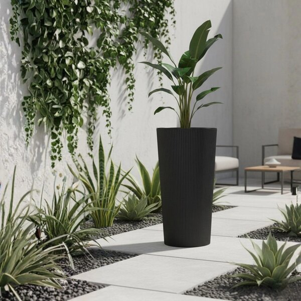 PLASTOVÝ KVĚTINÁČ URBANIKA ECO 57X29,5 CM ANTRACITOVÁ