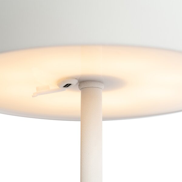 Venkovní stolní lampa bílá dobíjecí vč. LED s 3-stupňovým stmíváním - Keira