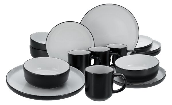 Creatable Jídelní servis Nordic Cool Black (16dílný kombinovaný servis) (100392060001)