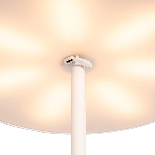 Venkovní stojací lampa bílá dobíjecí 3-stupňový stmívač - Keira