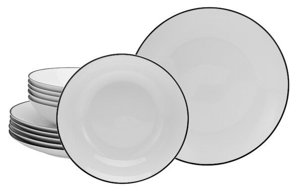 Creatable Sada nádobí »Luna Black Line« (12dílný jídelní servis) (100392059001)