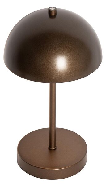 Venkovní stolní lampa tmavě bronzová dobíjecí vč. LED s 3-krokovým stmíváním - Keira