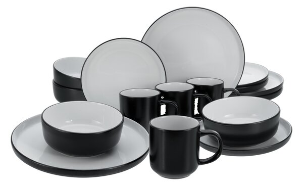 Creatable Jídelní servis Nordic Cool Black (16dílný kombinovaný servis) (100392060001)