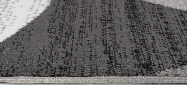 Chemex Kusový koberec Maya - geometrické tvary 4 - šedý/červený Rozměr koberce: 80x150 cm