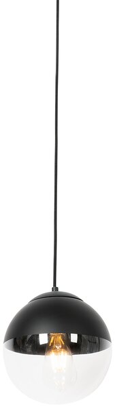 Retro závěsné svítidlo černé s čirým sklem 20 cm - Eclipse
