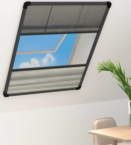 VidaXL Plisovaná okenní síť proti hmyzu se zástěnou hliník 80 x 160 cm [148685] Barva: Bílá