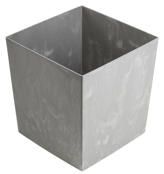 PLASTOVÝ KVĚTINÁČ FLORE 41X39,5X39,5 CM IMITACE BETONU ŠEDÁ