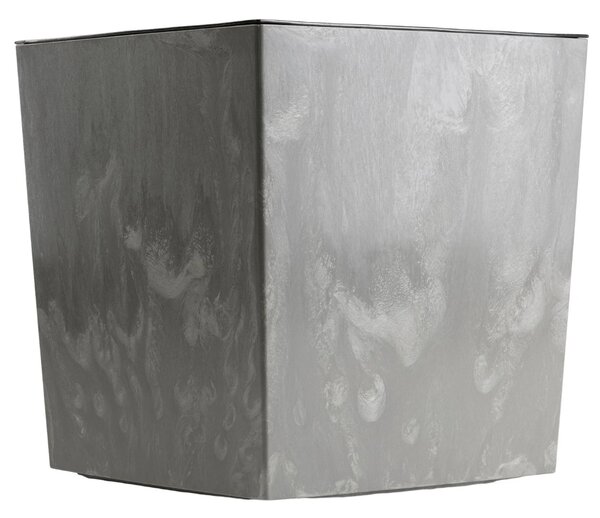 PLASTOVÝ KVĚTINÁČ FLORE 41X39,5X39,5 CM IMITACE BETONU ŠEDÁ