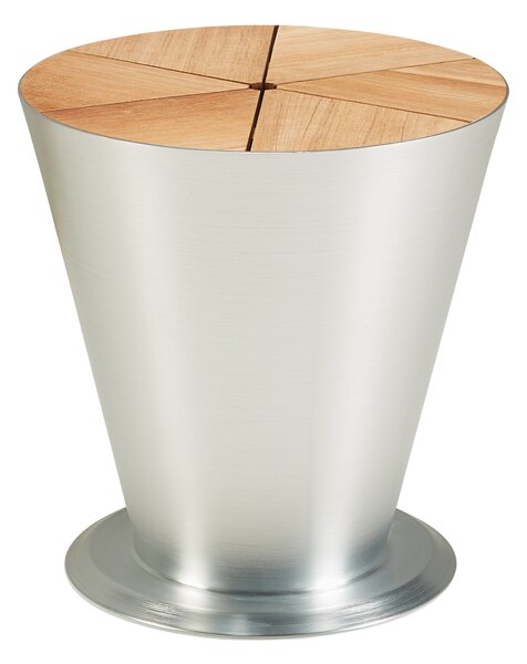 ICOO - stolek s úložným prostorem stříbrný/teak Exteriér | Zahradní stolky