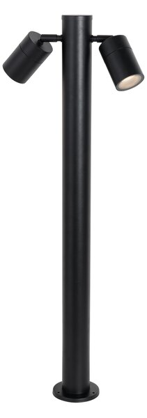 Stojací venkovní lampa černá 80 cm IP44 nastavitelná 2-světlo - Duo