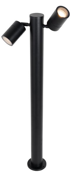 Stojací venkovní lampa černá 80 cm IP44 nastavitelná 2-světlo - Duo