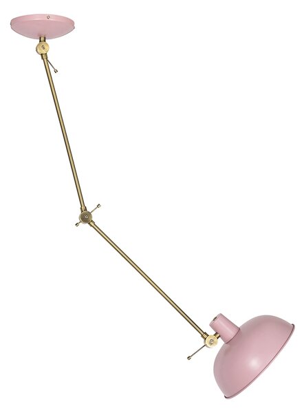 Retro stropní svítidlo růžové s bronzem - Milou