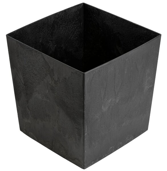 PLASTOVÝ KVĚTINÁČ FLORE 41X39,5X39,5 CM IMITACE BETONU ČERNÁ
