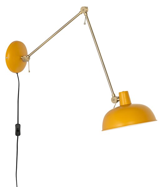 Chytrá nástěnná lampa žlutá s bronzovou vč. Wifi P45 - Milou