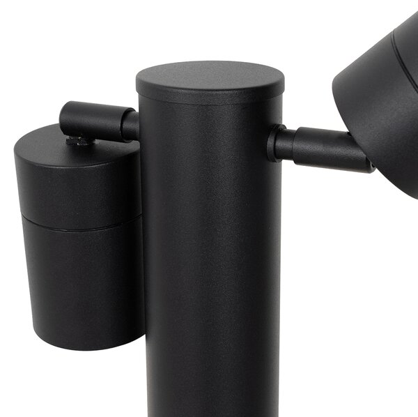Venkovní lampa černá s zemním hrotem a kabelovou průchodkou 45cm 2-světla IP44 - Duo