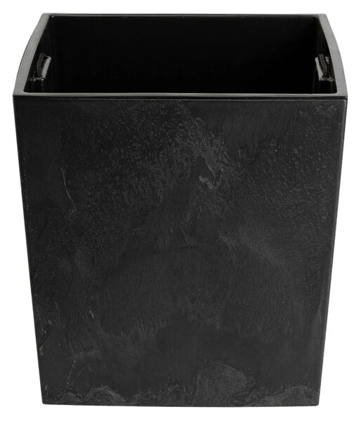PLASTOVÝ KVĚTINÁČ FLORE 41X39,5X39,5 CM IMITACE BETONU ČERNÁ