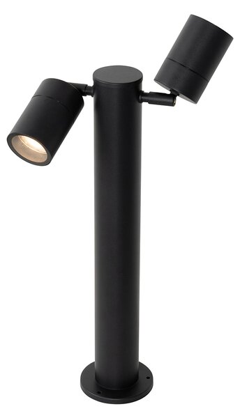 Venkovní lampa černá s zemním hrotem a kabelovou průchodkou 45cm 2-světla IP44 - Duo