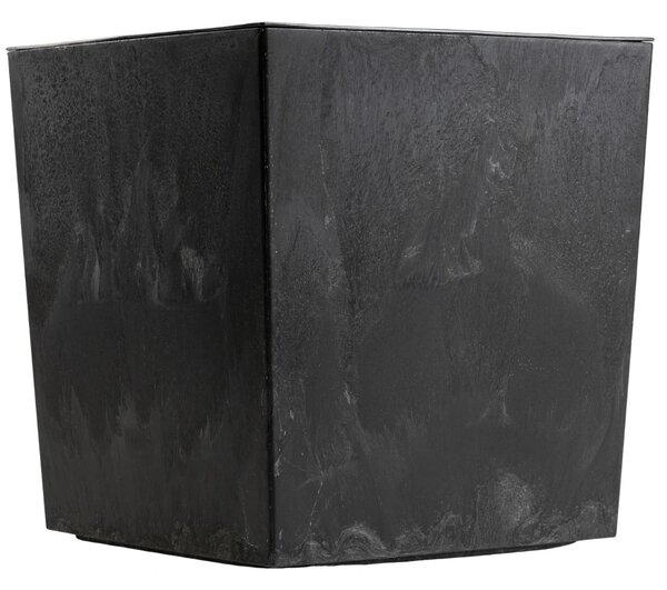 PLASTOVÝ KVĚTINÁČ FLORE 41X39,5X39,5 CM IMITACE BETONU ČERNÁ