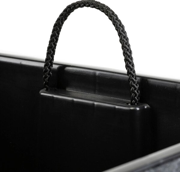 PLASTOVÝ KVĚTINÁČ FLORE 41X39,5X39,5 CM IMITACE BETONU ČERNÁ